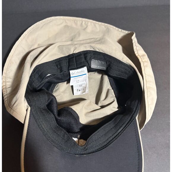 Columbia Omni-Shade Sun Hat Neck Flap Khaki Outdoor Hiking Fishing Cap Men’s S/M - Picture 4 of 5